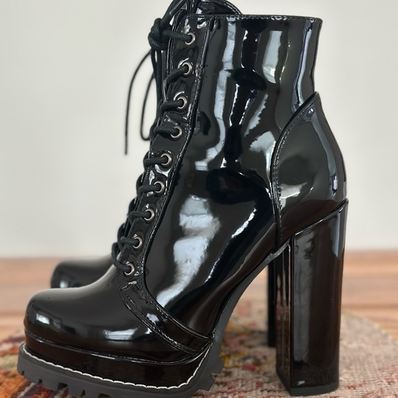Akira Patent Leather Heeled Boots - Picture 3 of 5